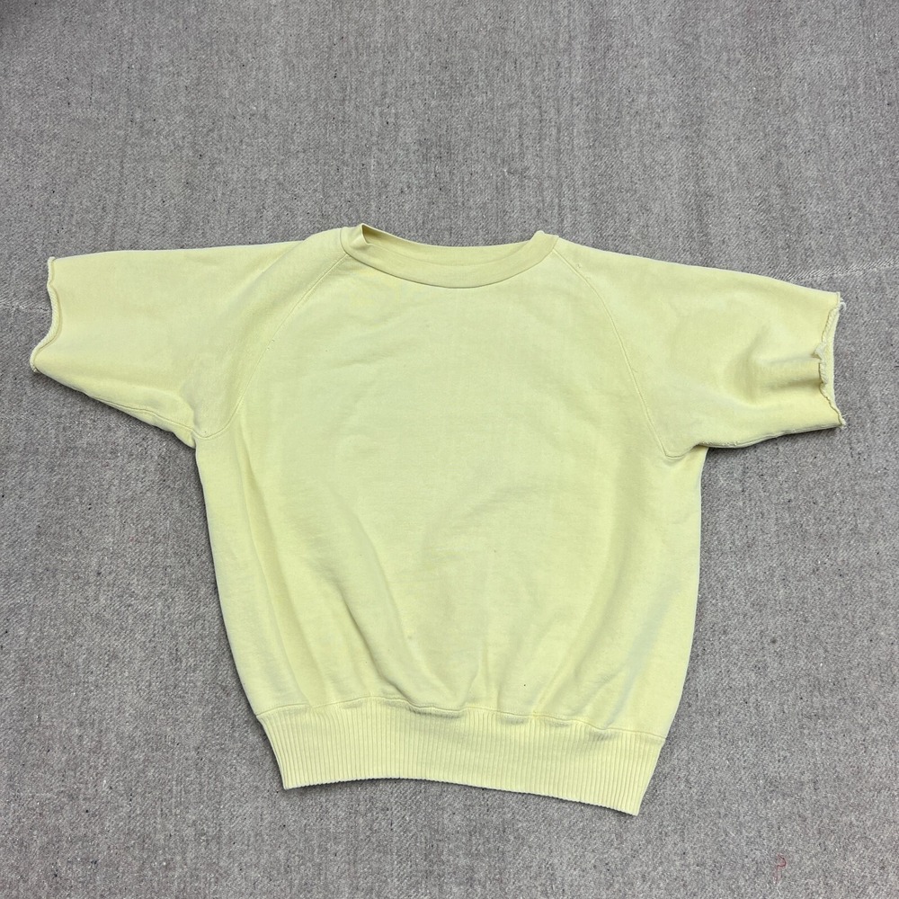 Vintage Penmans Sweatshirt Mens Medium Yellow 1950 Short Sleeve Pep Shirt Canada